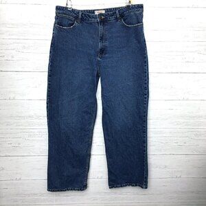 Wrangler Women's Loose Straight Leg Jeans Mid Rise Stretch Size 16 length 30"